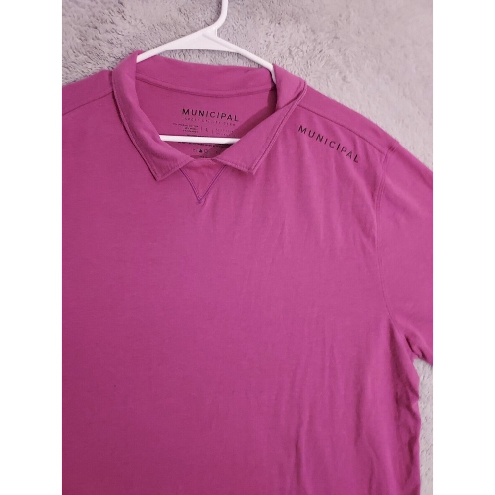 Municipal Sport Utility Gear Polo Shirt Mens Large Performance Stretch Purple L - Picture 4 of 9